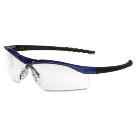 MCR™ Safety Dallas Wraparound Safety Glasses, Metallic Blue Frame, Clear AntiFog Lens