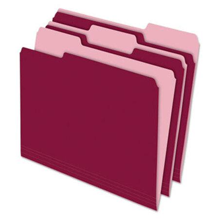 Pendaflex® Interior File Folders, 1/3-Cut Tabs, Letter Size, Burgundy, 100/Box