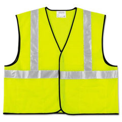 MCR™ Safety Class 2 Safety Vest, Fluorescent Lime w/Silver Stripe, Polyester, Large