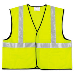 MCR™ Safety Class 2 Safety Vest, Fluorescent Lime w/Silver Stripe, Polyester, 2X-Large