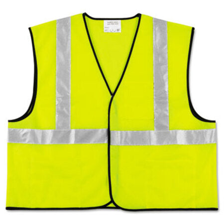 MCR™ Safety Class 2 Safety Vest, Fluorescent Lime w/Silver Stripe, Polyester, X-Large