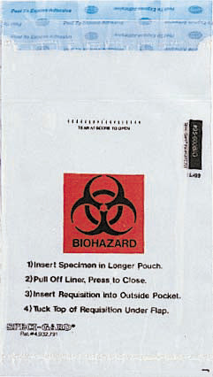 Minigrip Specimen Transport Bag with Document Pouch Speci-Gard® 6 X 10 Inch Polyethylene Adhesive Closure Biohazard Symbol / Storage Instructions NonSterile