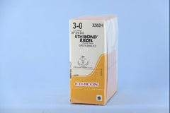 Suture with Needle Ethibond Nonabsorbable Coated Green Suture Braided Polyester Size 3 - 0 30 Inch Suture Double-Armed 26 mm Length 1/2 Circle Taper Point Needle