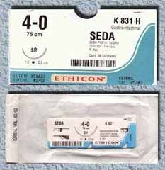 Suture with Needle Perma-Hand Nonabsorbable Coated Black Suture Braided Silk Size 4 - 0 30 Inch Suture 1-Needle 26 mm Length 1/2 Circle Taper Point Needle