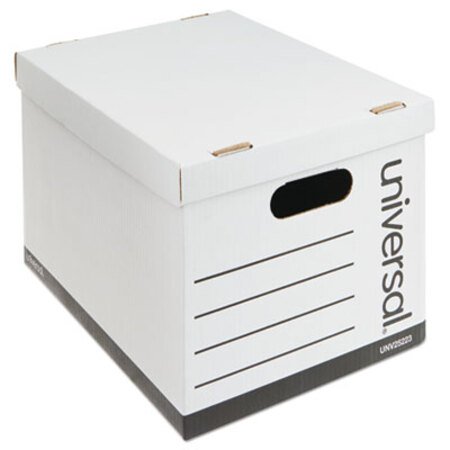Universal® Basic-Duty Economy Record Storage Boxes, Letter/Legal Files, 12" x 15" x 10", White, 10/Carton