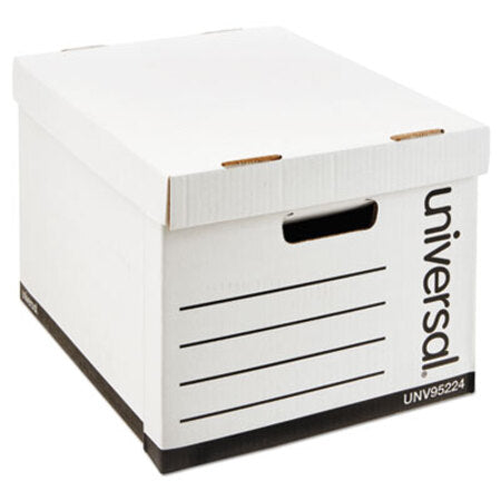 Universal® Heavy-Duty Fast Assembly Lift-Off Lid Storage Box, Letter/Legal Files, White, 12/Carton