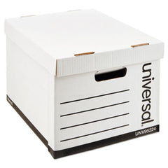 Universal® Heavy-Duty Fast Assembly Lift-Off Lid Storage Box, Letter/Legal Files, White, 12/Carton