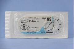 Suture with Needle Perma-Hand Nonabsorbable Coated Black Suture Braided Silk Size 1 30 Inch Suture 1-Needle 26 mm Length 1/2 Circle Taper Point Needle
