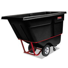 Rubbermaid® Commercial Rotomolded Tilt Truck, Rectangular, Plastic, 0.5 cu yd, 850 lb Capacity, Black