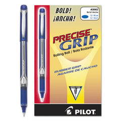 Pilot® Precise Grip Stick Roller Ball Pen, Bold 1mm, Blue Ink, Blue Barrel