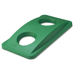 Rubbermaid® Commercial Slim Jim Bottle and Can Recycling Top, 20.38w x 11.38d x 2.75h, Green