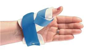 Alimed Thumb Splint Freedom® Low Profile ThumbKeeper™ Adult Large D-Ring / Hook and Loop Strap Closure Blue / White