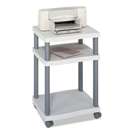 Safco® Wave Design Printer Stand, Three-Shelf, 20w x 17.5d x 29.25h, Charcoal Gray