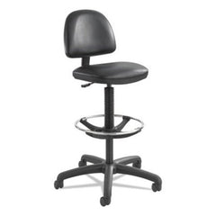 Safco® Precision Extended-Height Swivel Stool with Adjustable Footring, 33" Seat Height, Up to 250 lbs., Black Seat/Back, Black Base