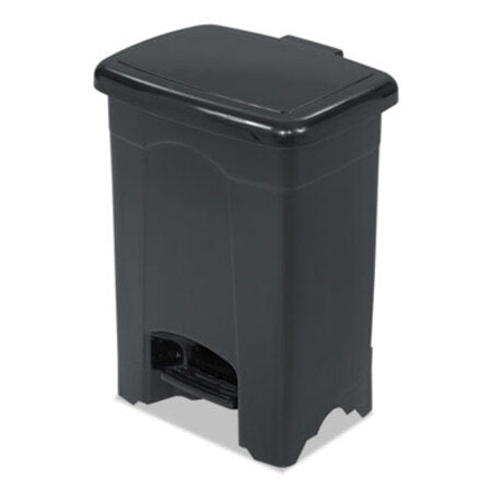 Safco® Step-On Receptacle, Rectangular, Plastic, 4 gal, Black