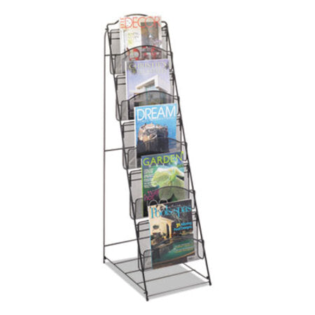 Safco® Onyx Magazine Floor Rack, 12.5w x 18.5d x 46h, Black