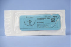Suture with Needle Perma-Hand Nonabsorbable Coated Black Suture Braided Silk Size 2 30 Inch Suture 1-Needle 36.4 mm Length 1/2 Circle Taper Point Needle