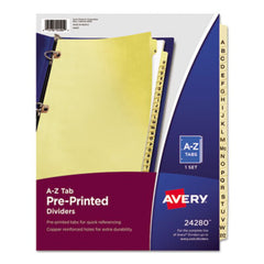 Avery® Preprinted Laminated Tab Dividers w/Copper Reinforced Holes, 25-Tab, Letter