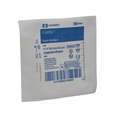 Cardinal USP Type VII Gauze Sponge Curity™ Gauze 8-Ply 4 X 4 Inch Square Sterile