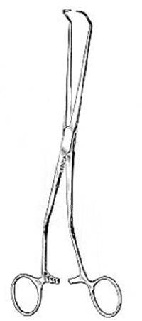 Miltex Uterine Tenaculum Forceps Miltex® Kahn 9-1/2 Inch Length OR Grade German Stainless Steel NonSterile Ratchet Lock Finger Ring Handle Angled Pointed Tip - M-285196-2604 - Each