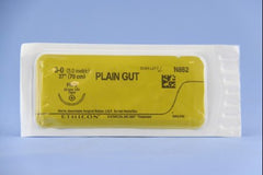 Suture with Needle Absorbable Uncoated Undyed Suture Plain Gut Size 3 - 0 27 Inch Suture 1-Needle 22 mm Length 1/2 Circle Taper Point Needle