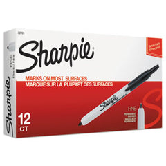 Sharpie® Retractable Permanent Marker, Fine Bullet Tip, Black