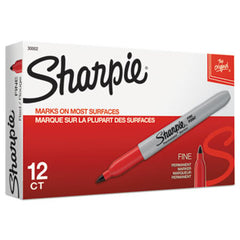 Sharpie® Fine Tip Permanent Marker, Red, Dozen