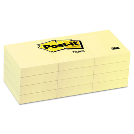 Post-it® Notes Original Pads in Canary Yellow, 1 3/8 x 1 7/, 100-Sheet, 12/Pack