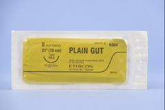 Suture with Needle Absorbable Uncoated Undyed Suture Plain Gut Size 0 27 Inch Suture 1-Needle 22 mm Length 1/2 Circle Taper Point Needle