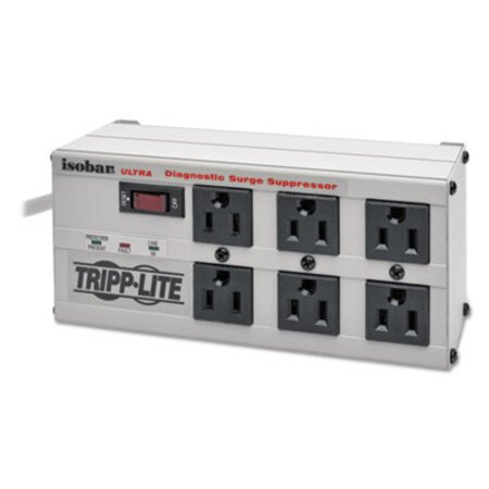 Tripp Lite Isobar Surge Protector, 6 Outlets, 6 ft Cord, 3330 Joules, Metal Housing