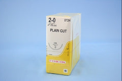 J & J Healthcare Systems Suture with Needle Absorbable Uncoated Undyed Suture Plain Gut Size 2 - 0 27 Inch Suture 1-Needle 48 mm Length 1/2 Circle Taper Point Needle