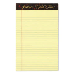 Ampad® Gold Fibre Quality Writing Pads, Medium/College Rule, 5 x 8, Canary, 50 Sheets, Dozen