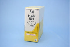 Suture with Needle Absorbable Uncoated Undyed Suture Plain Gut Size 3 - 0 27 Inch Suture 1-Needle 48 mm Length 1/2 Circle Taper Point Needle