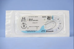 Suture with Needle Perma-Hand Nonabsorbable Coated Black Suture Braided Silk Size 2 - 0 30 Inch Suture 1-Needle 17 mm Length 1/2 Circle Taper Point Needle