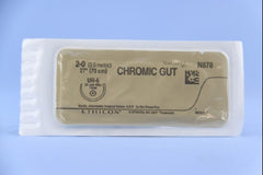 Suture with Needle Absorbable Uncoated Undyed Suture Chromic Gut Size 2 - 0 27 Inch Suture 1-Needle 26 mm Length 5/8 Circle Taper Point Needle