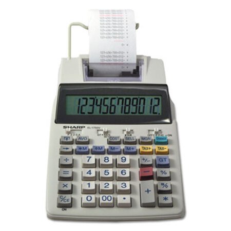 Sharp® EL-1750V Two-Color Printing Calculator, Black/Red Print, 2 Lines/Sec