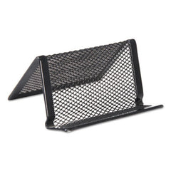 Universal® Mesh Metal Business Card Holder, 50 2 1/4 x 4 Cards, Black