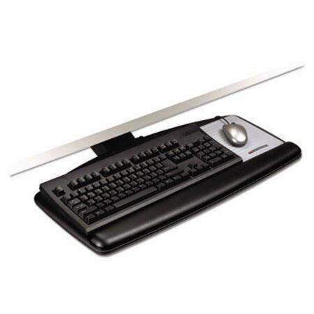 3M™ Knob Adjust Keyboard Tray With Standard Platform, 25.2w x 12d, Black