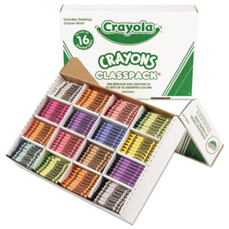 Crayola® Classpack Regular Crayons, 16 Colors, 800/BX