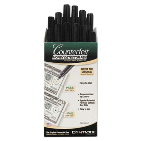 Dri-Mark® Smart Money Counterfeit Bill Detector Pen for Use w/U.S. Currency, Dozen