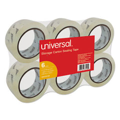 Universal® Heavy-Duty Acrylic Box Sealing Tape, 3" Core, 1.88" x 54.6 yds, Clear, 6/Pack