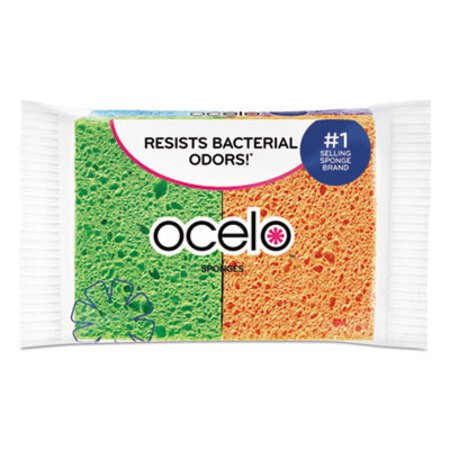 ocelo™ Vibrant Color Sponges, 4.7 x 3 x 0.6, Assorted Colors, 4/Pack