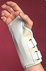 Scott Specialties Cock-Up Wrist Brace Canvas / Flannel / Metal Left Hand White Medium
