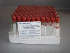 Fisher Scientific BD Vacutainer® Venous Blood Collection Tube Serum Tube Plain 16 X 100 mm 10 mL Red Conventional Closure Glass Tube