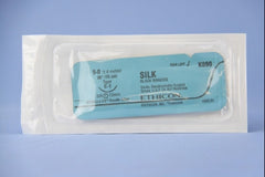 Suture with Needle Perma-Hand Nonabsorbable Coated Black Suture Braided Silk Size 5 - 0 30 Inch Suture 1-Needle 12 mm Length 3/8 Circle Taper Point Needle