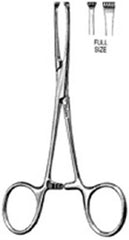 Miltex Tissue Forceps Baby Allis 5-1/2 Inch Length Surgical Grade Stainless Steel NonSterile Ratchet Lock Finger Ring Handle Straight 4 X 5 Teeth - M-289716-3467 - Each