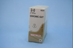 Suture with Needle Absorbable Uncoated Undyed Suture Chromic Gut Size 2 - 0 27 Inch Suture 1-Needle 22 mm Length 1/2 Circle Taper Point Needle