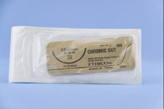 Suture with Needle Absorbable Uncoated Undyed Suture Chromic Gut Size 2 - 0 36 Inch Suture 1-Needle 48 mm Length 1/2 Circle Taper Point Needle