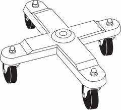 W.A. Baum 4-Wheel Base Stand By™ 2-1D2 Inch Caster, With Handle
