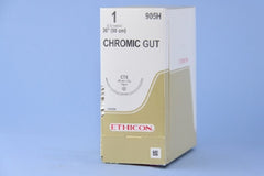 Suture with Needle Absorbable Uncoated Undyed Suture Chromic Gut Size 1 36 Inch Suture 1-Needle 48 mm Length 1/2 Circle Taper Point Needle